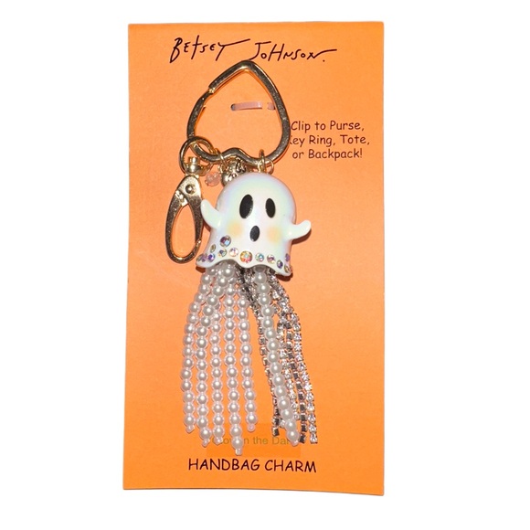 💙❤️ Betsey Johnson ghost purse charm/ keychain - Picture 1 of 2